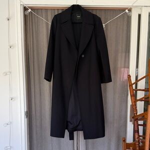 Minimalist Navy Long Women's Coat